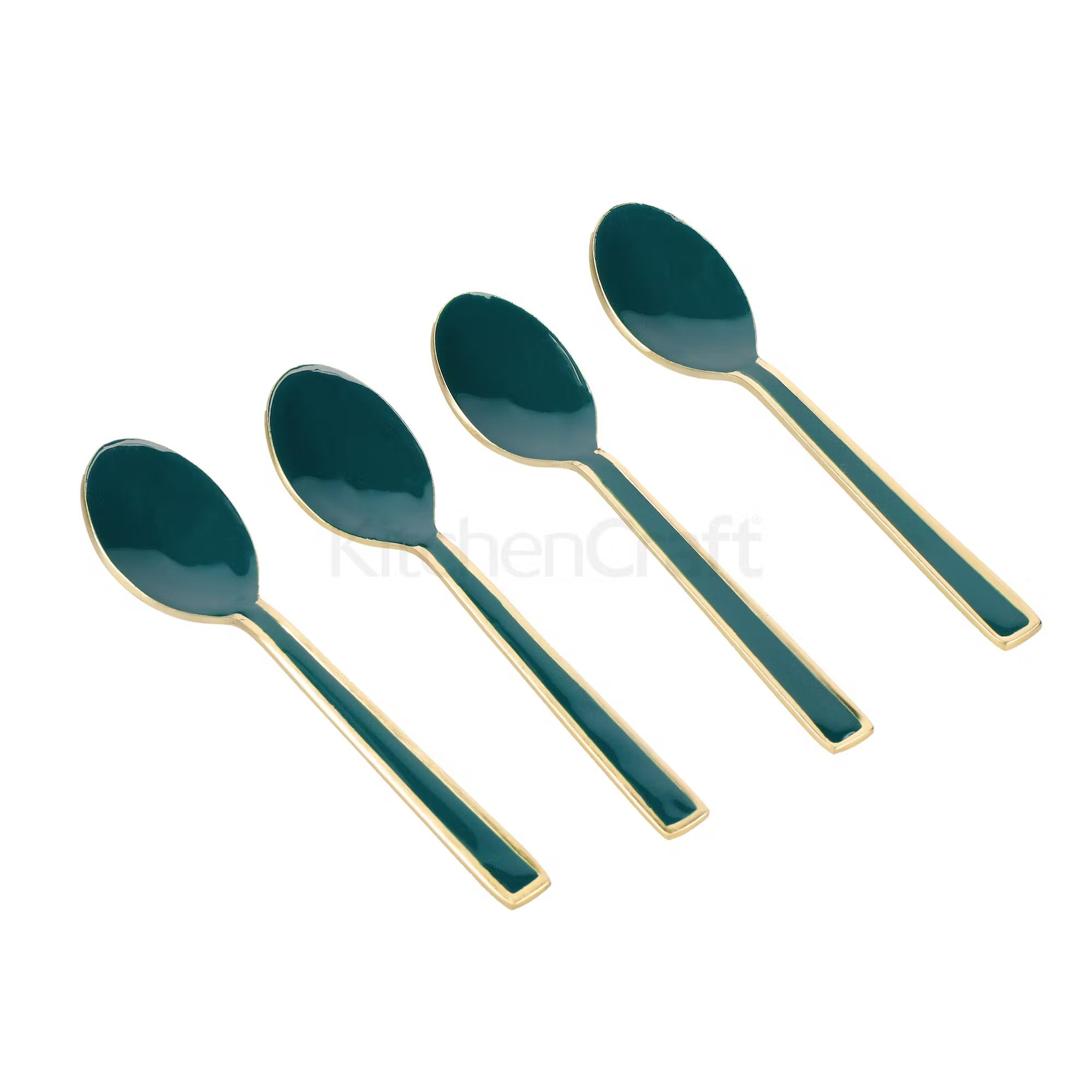 Κουταλάκια Γλυκού Σετ 4Τμχ Gold Green Artesa By kitchencraft