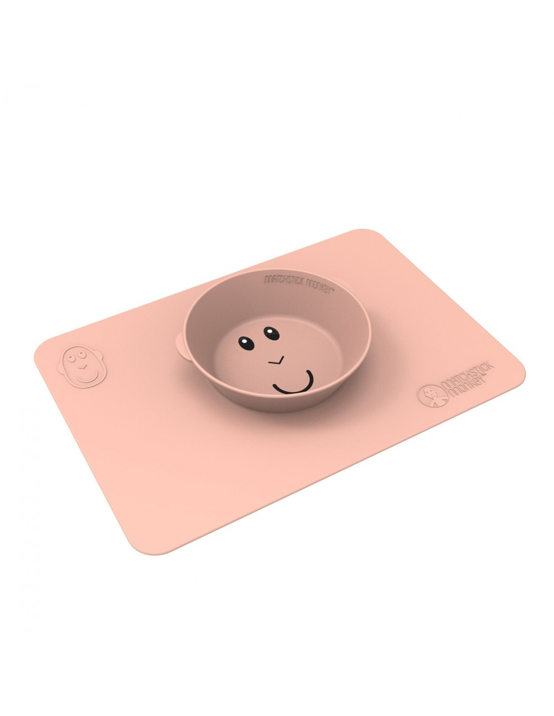 MATCHSTICK MONKEY Μπoλ Με Ενσωματωμένο Σουπλά Matchstick Monkey Anti-Slip Bowl Dusty Pink