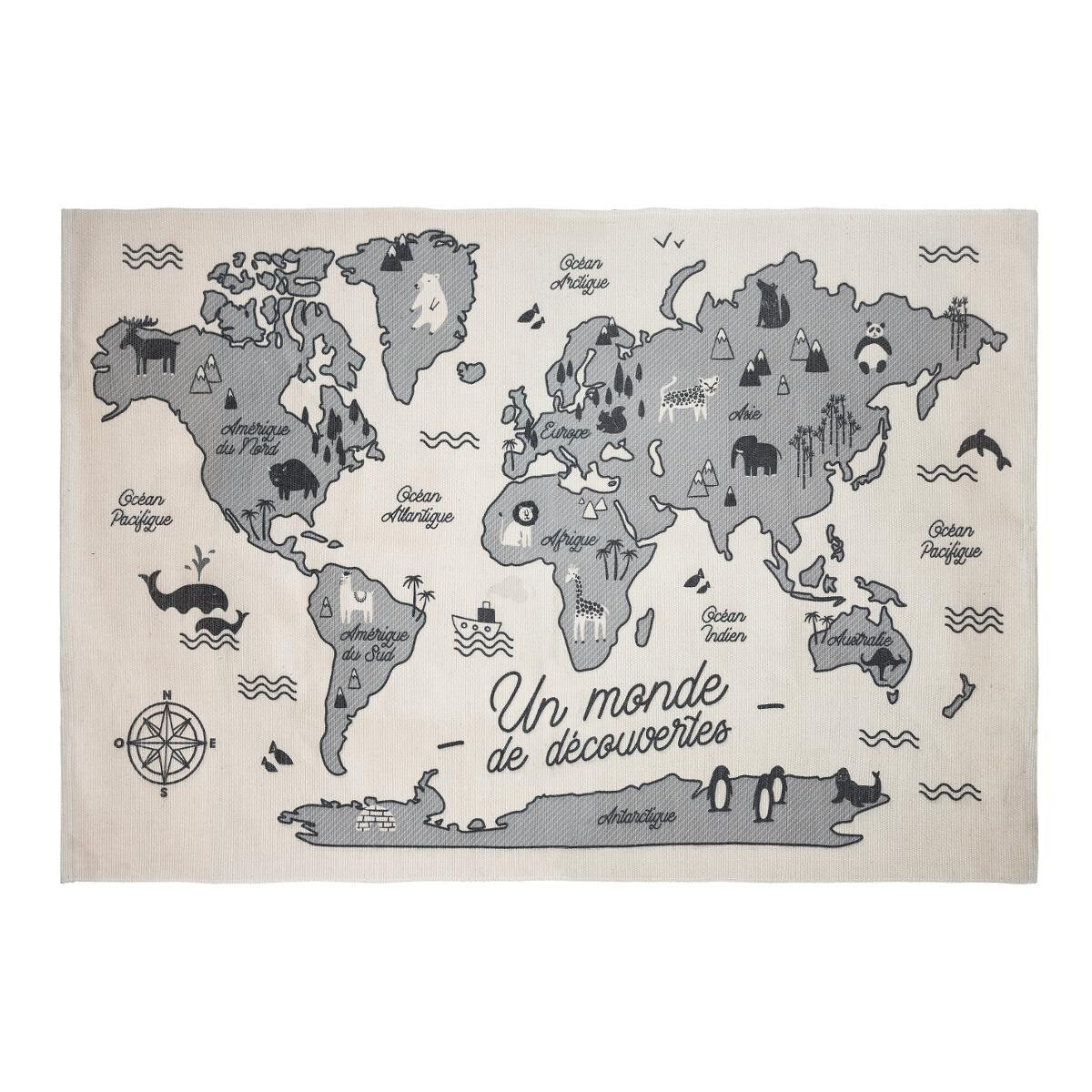 Atmosphera Χαλί Βαμβακερό World Map 150cmx100cm
