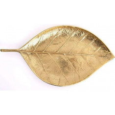 Διακοσμητική Πιατέλα Φύλλο Μεταλλική  Χρυσή 44cm