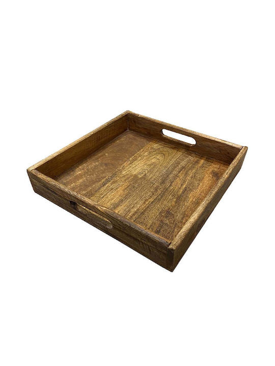 Δίσκος Ξύλινος Τετράγωνος Mango 28X28cm