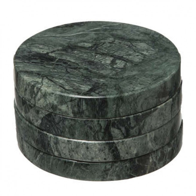 Σουβέρ Σετ 4Τμχ. Μάρμαρο 10cm Green Secret De Gourmet