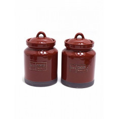 Βάζα Σετ 2τμχ. Κεραμικά Για Καφέ Και Ζάχαρη Country Red