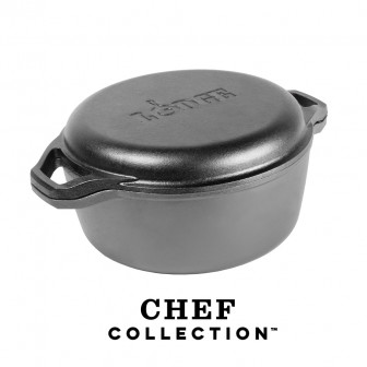 Lodge Γάστρα Μαντεμένια Βαθιά Με Καπάκι 2 Σε 1 Combo Chef Collection 5,67Lt.