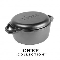 Lodge Γάστρα Μαντεμένια Βαθιά Με Καπάκι 2 Σε 1 Combo Chef Collection 5,67Lt.