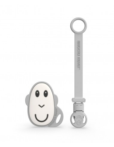 MATCHSTICK MONKEY Matchstick Monkey Μασητικό Soother Clip & Flat Monkey Theether Grey