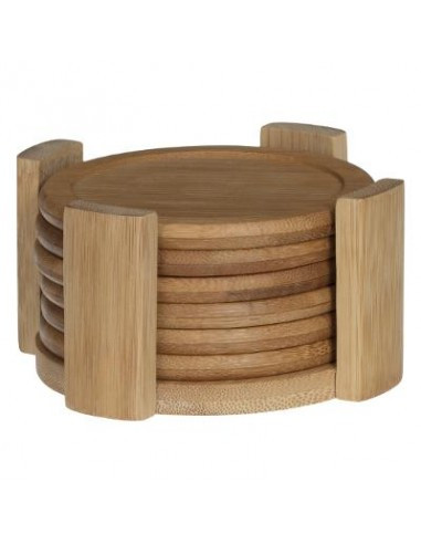 SECRET DE GOURMET Secret De Gourmet Σουβέρ Bamboo Με Βάση Bamboo Σετ 6Τμχ. 10cm