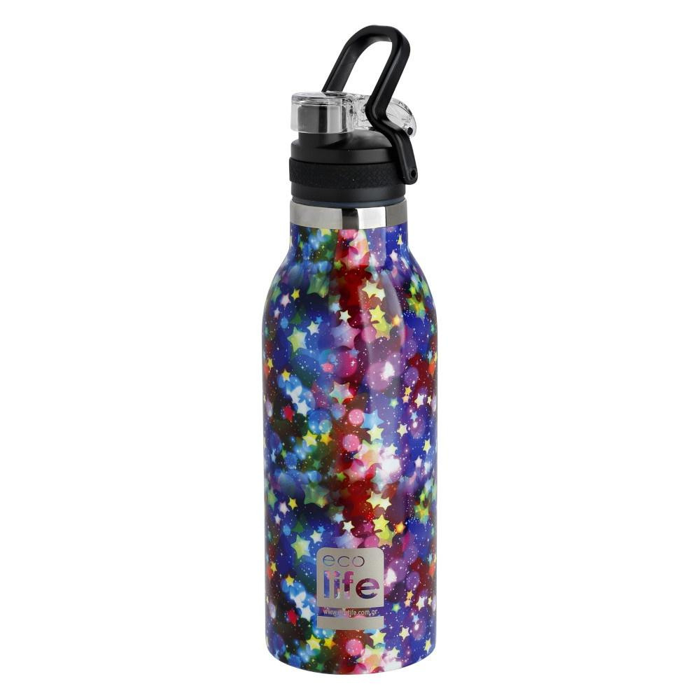 ECOLIFE Ecolife Παγούρι Θερμός Ανοξείδωτο Με Καλαμάκι 550ml Stardust