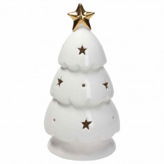 Χριστουγεννιάτικο Διακοσμητικό Δεντράκι Πορσελάνης Με Led 22cm Andrea Fontebasso