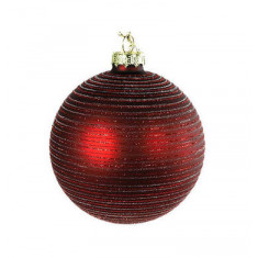 Χριστουγεννιάτικη Μπάλα Γυάλινη Κόκκινη Sparkle 10cm