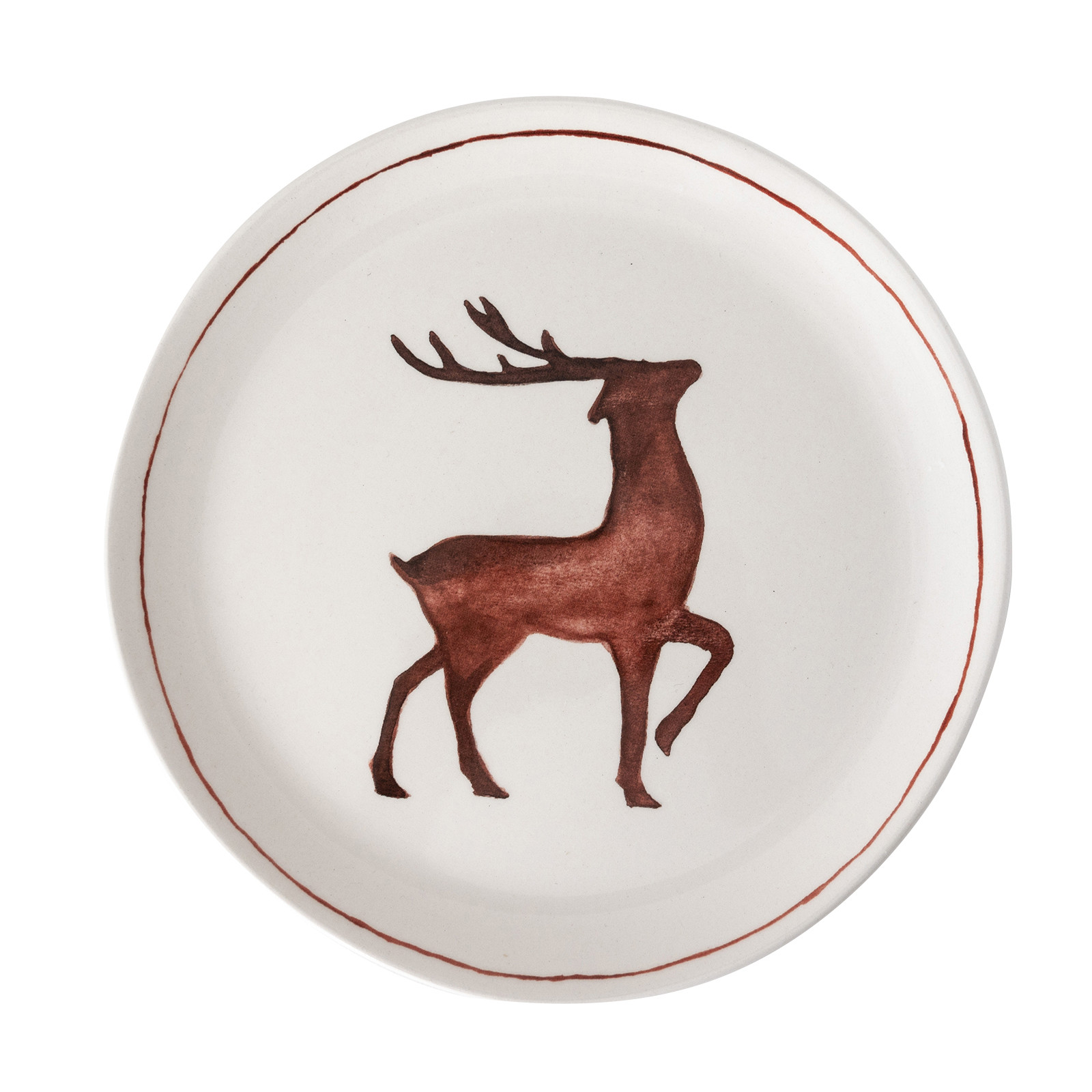 LAURA ASHLEY Table Of Joy Χριστουγεννιάτικο Πιάτο Deer Creme 21cm