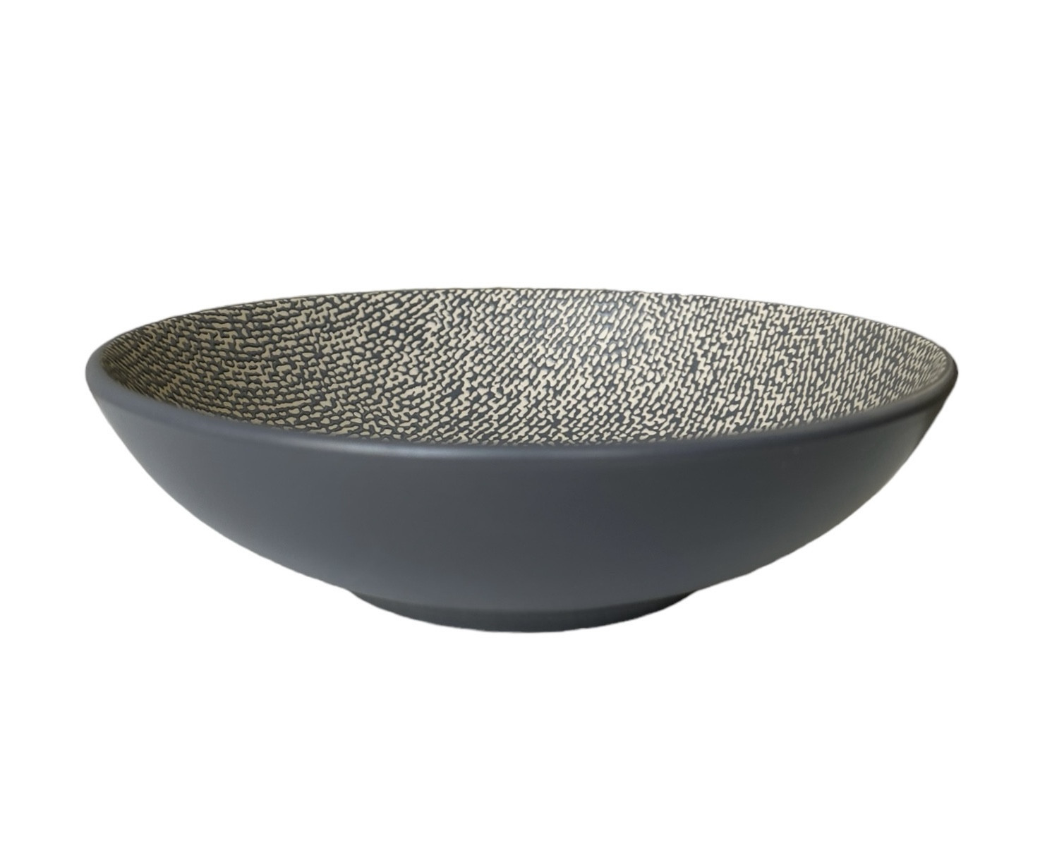 Πιάτο Κεραμικό Βαθύ Gaufre Grey 19cm
