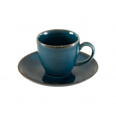 Porline Φλιτζάνι Πορσελάνης Espresso Με Πιάτο Tivoli Blue 90ml