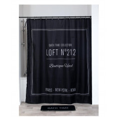 Κουρτίνα Μπάνιου Υφασμάτινη Loft Black180x200cm