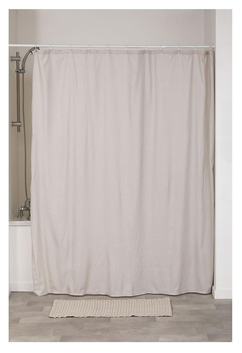 Κουρτίνα Μπάνιου Υφασμάτινη Beige 180x200cm