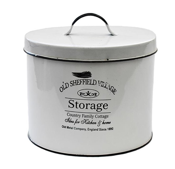 Διακοσμητικά και αξεσουαρ κουζίνας Kouzinika - ΣΗΜΑΝΤΙΚΟ: Σε περίπτωση διαφοράς τιμής από το κατάστημα ισχύει παντα και μόνο η τιμή του καταστήματος Δοχείο Μεταλλικό Με Καπάκι Λευκό Αποθήκευσης Storage