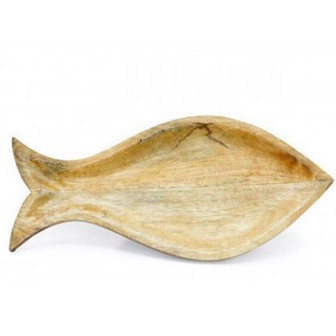 Arti Casa Διακοσμητική Πιατέλα Ξύλινη Mango Fish 40X19cm