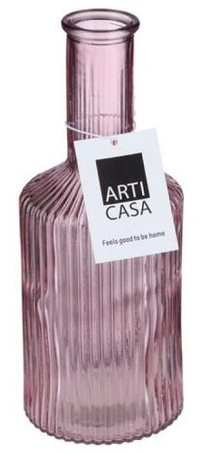 ARTI CASA Arti Casa Διακοσμητικό Βάζο Γυάλινο Μωβ Stripe 20cm