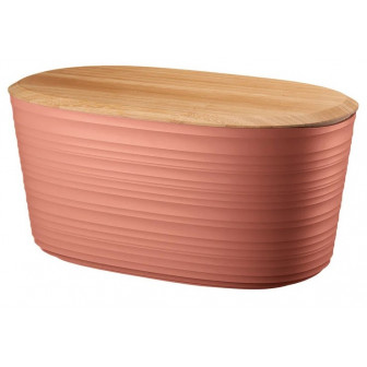 Guzzini Ψωμιέρα Tierra Terracotta με Bamboo Καπάκι 10lt. 39,2 x 23,2 x19cm