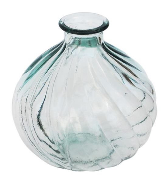 VERANO SPANISH CERAMICS Verano Διακοσμητικό Βάζο Γυάλινο Clear 17cm Recycled Ola