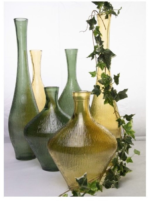 VERANO SPANISH CERAMICS Verano Διακοσμητικό Βάζο Γυάλινο Sagre Green 40cm Recycled