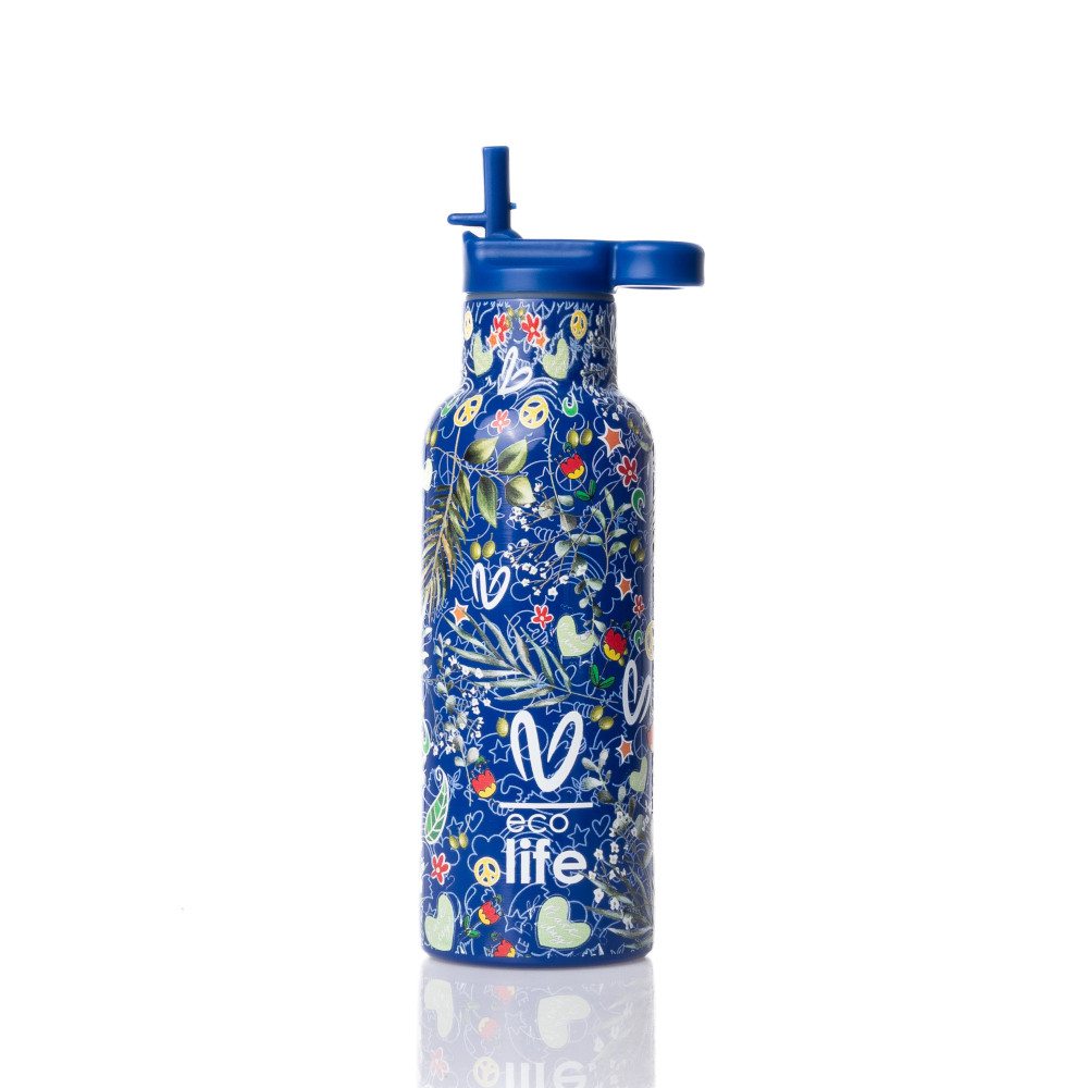 ECOLIFE EcoLife Θερμός Μεταλλικό Ανοξείδωτο Vassiliki Blue 500ml