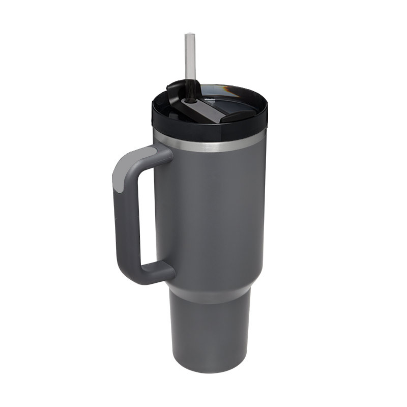 ECOLIFE EcoLife Θερμός Ποτήρι Ανοξείδωτο Junior Grey Με Καλαμάκι 900ml