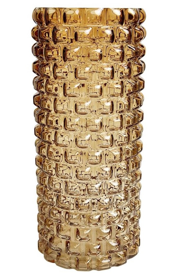 ARTE REGAL Arte regal Διακοσμητικό Βάζο Γυάλινο Ανάγλυφο Brown 24.5cm