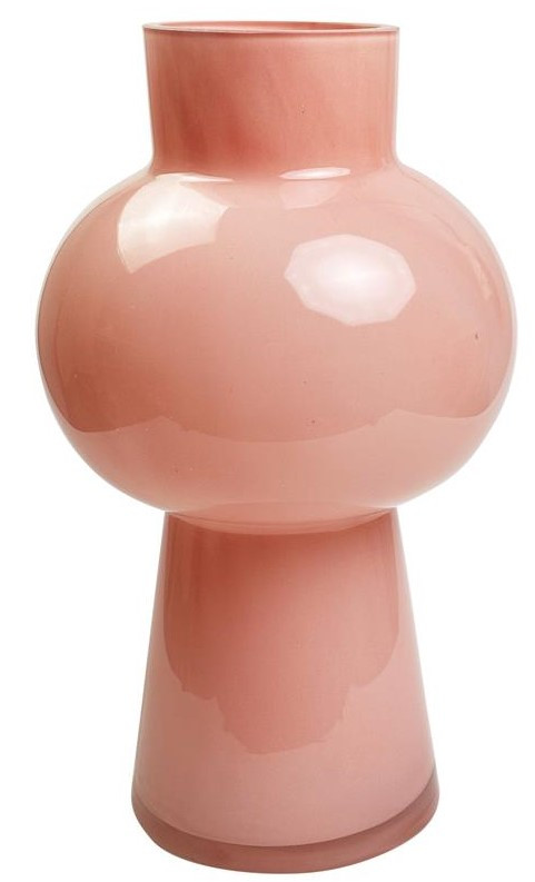 ARTE REGAL Arte regal Διακοσμητικό Βάζο Γυάλινο Με Πόδι Pink 30cm
