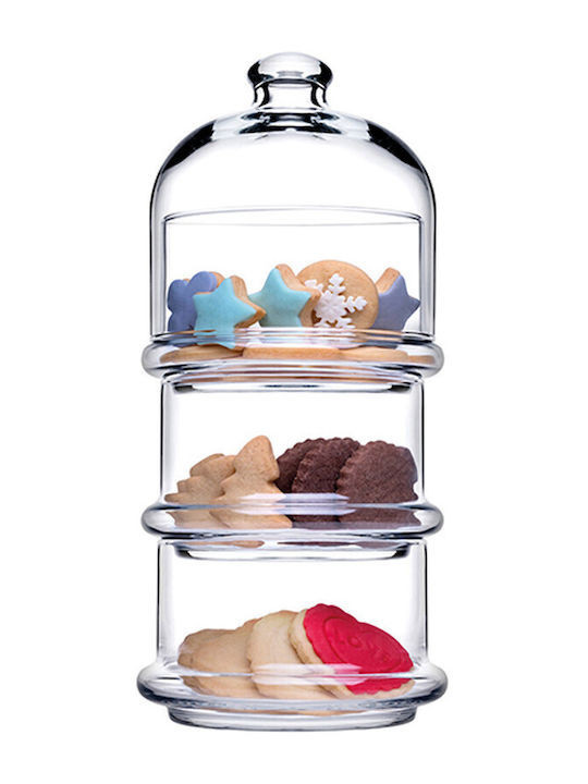 PASABAHCE Pasabahce Σετ 3 Μπολ Villa Patisserie Στοιβαζόμενο Με Καπάκι 22cm