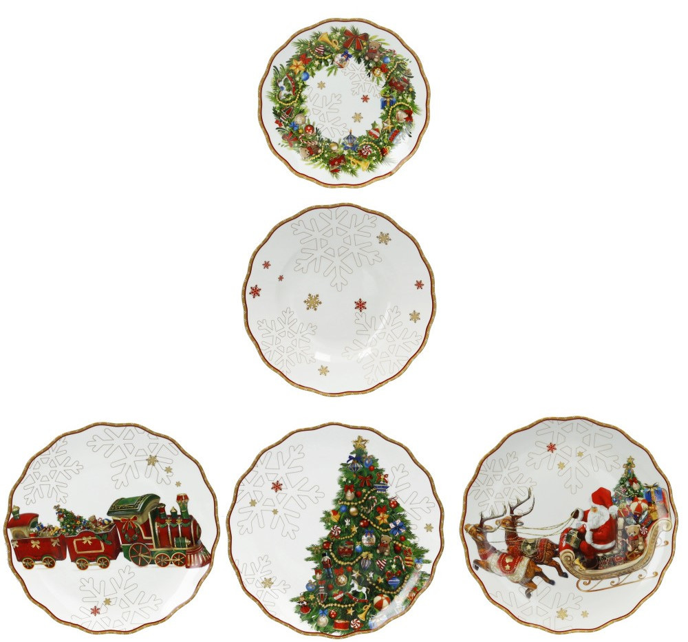 Διακοσμητικά και αξεσουαρ κουζίνας Kouzinika - ΣΗΜΑΝΤΙΚΟ: Σε περίπτωση διαφοράς τιμής από το κατάστημα ισχύει παντα και μόνο η τιμή του καταστήματος Brandani Χριστουγεννιάτικο Σερβίτσιο Φαγητού Πορσελάνης