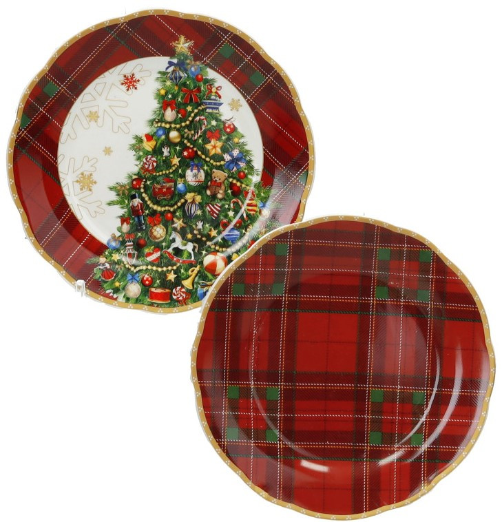 Διακοσμητικά και αξεσουαρ κουζίνας Kouzinika - ΣΗΜΑΝΤΙΚΟ: Σε περίπτωση διαφοράς τιμής από το κατάστημα ισχύει παντα και μόνο η τιμή του καταστήματος Brandani Χριστουγεννιάτικα Πιάτα Γλυκού Πορσελάνης Σετ