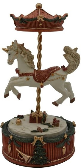 MARVA HOME Χριστουγεννιάτικο Μουσικό Carousel Vintage 20cm