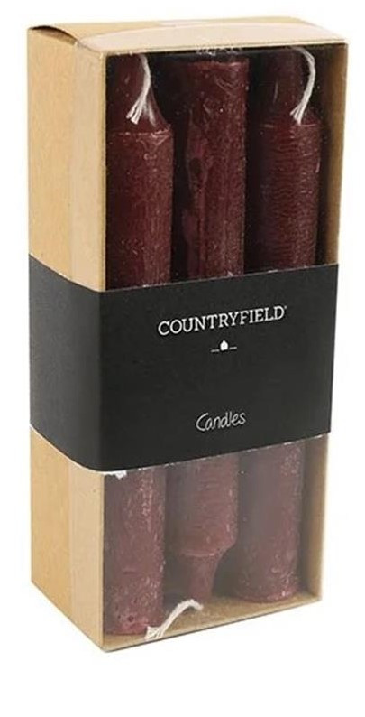 COUNTRYFIELD Countryfield Διακοσμητικό Κερί Κηροπηγίου Bordo 14cm Σετ 6Τμχ.