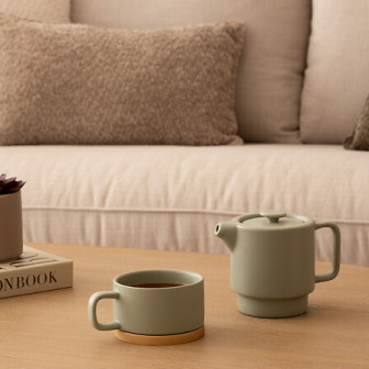 Secret de Gourmet Κούπα Με Τσαγιέρα Κεραμική Mint 400ml