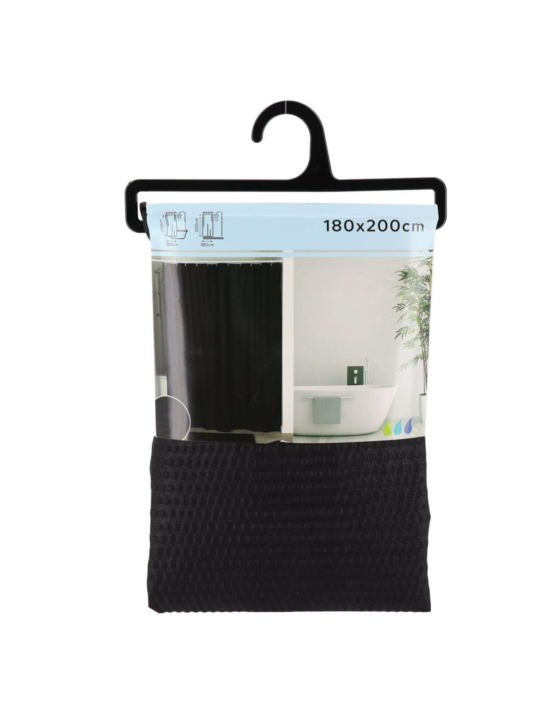 Κουρτίνα Μπάνιου Microfiber Black 180x200cm