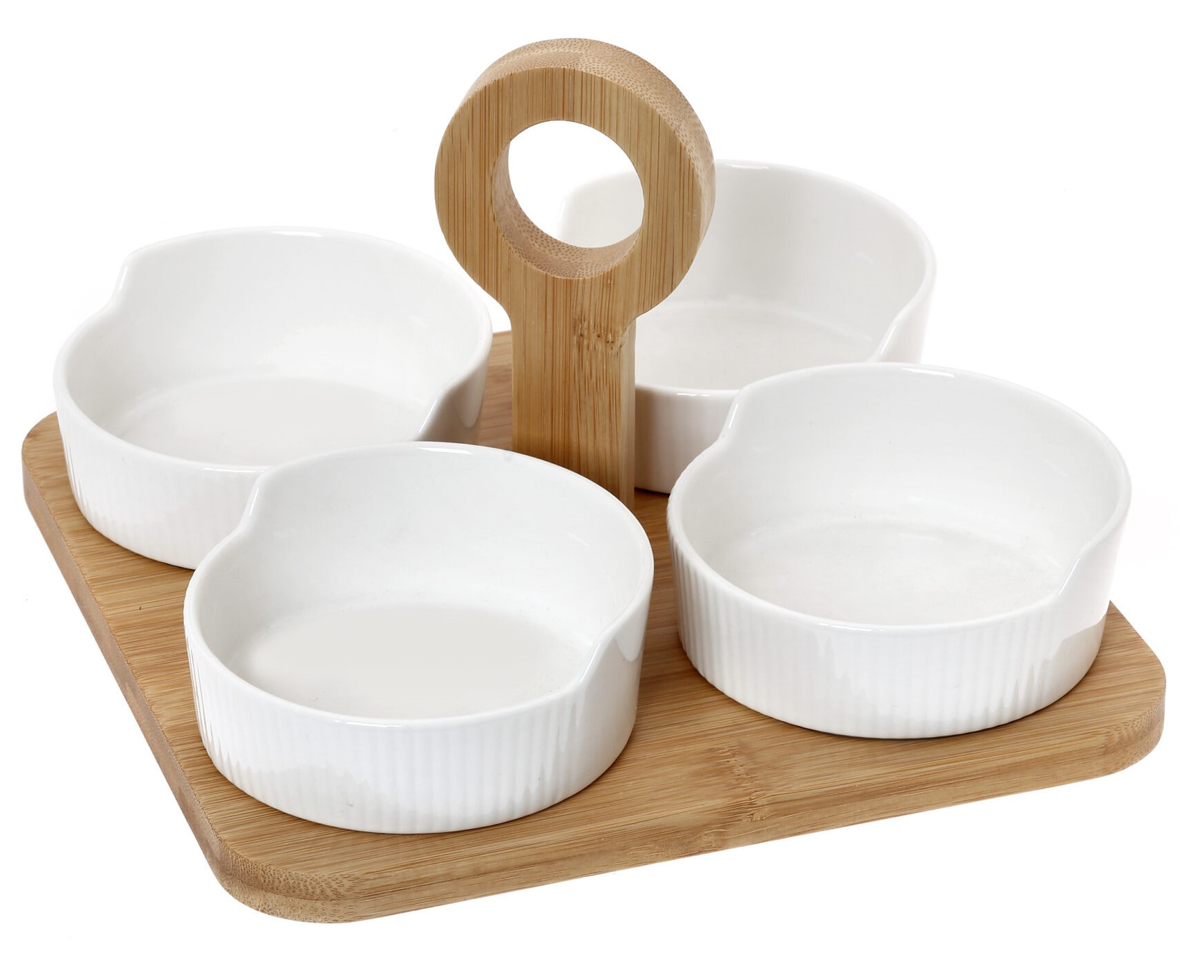 HOME FASHION ACCESSORIES HFA Ορντεβιέρα 4 Θέσεων Party Time Με Ξύλινη Βάση White