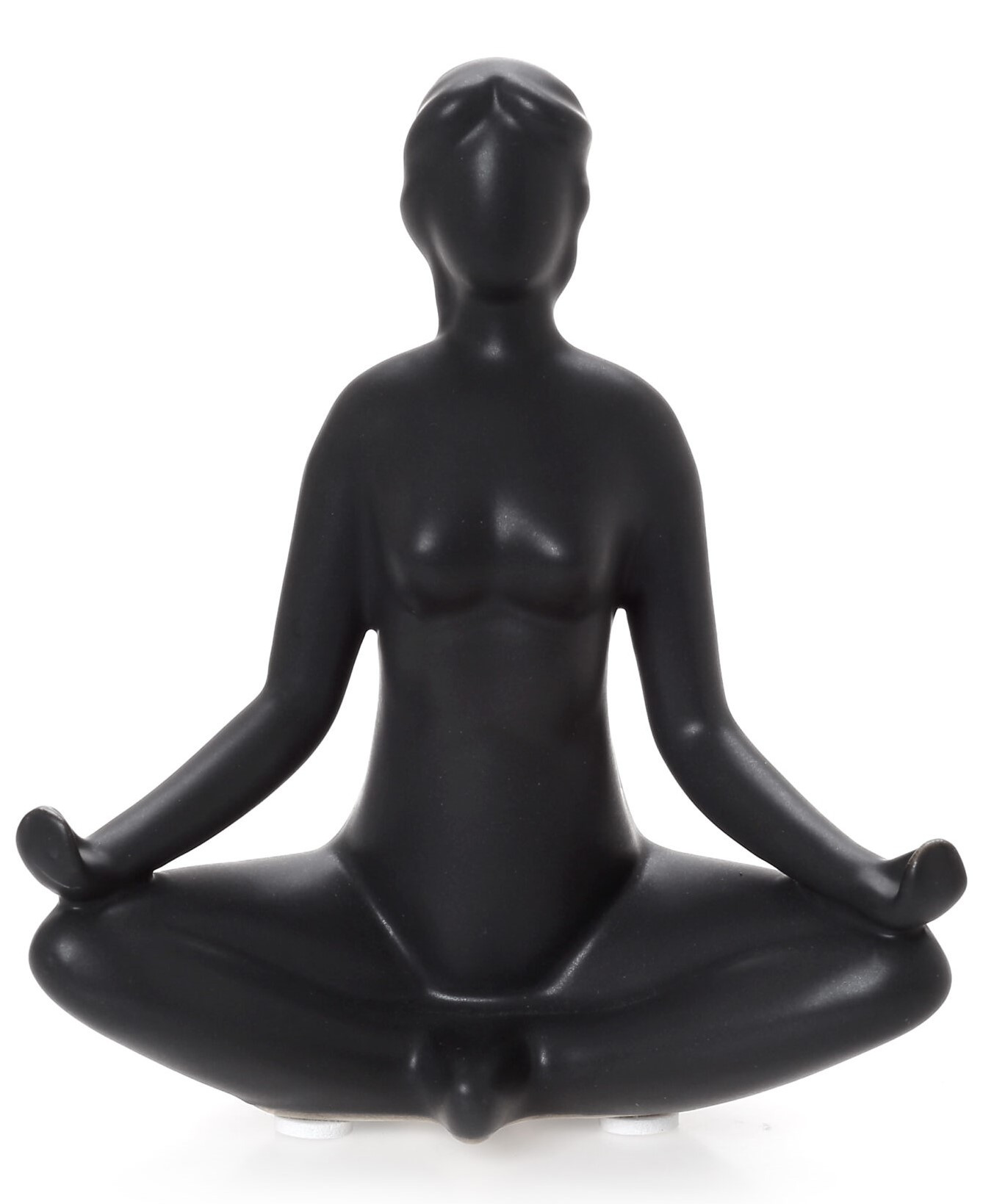 HOME FASHION ACCESSORIES HFA Διακοσμητική Φιγούρα Γυναίκα Κεραμική Mignon Yoga Black Matte 13cm