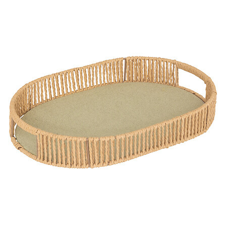 ATMOSPHERA Atmosphera Δίσκος Rattan Ali Light Green 39X28cm