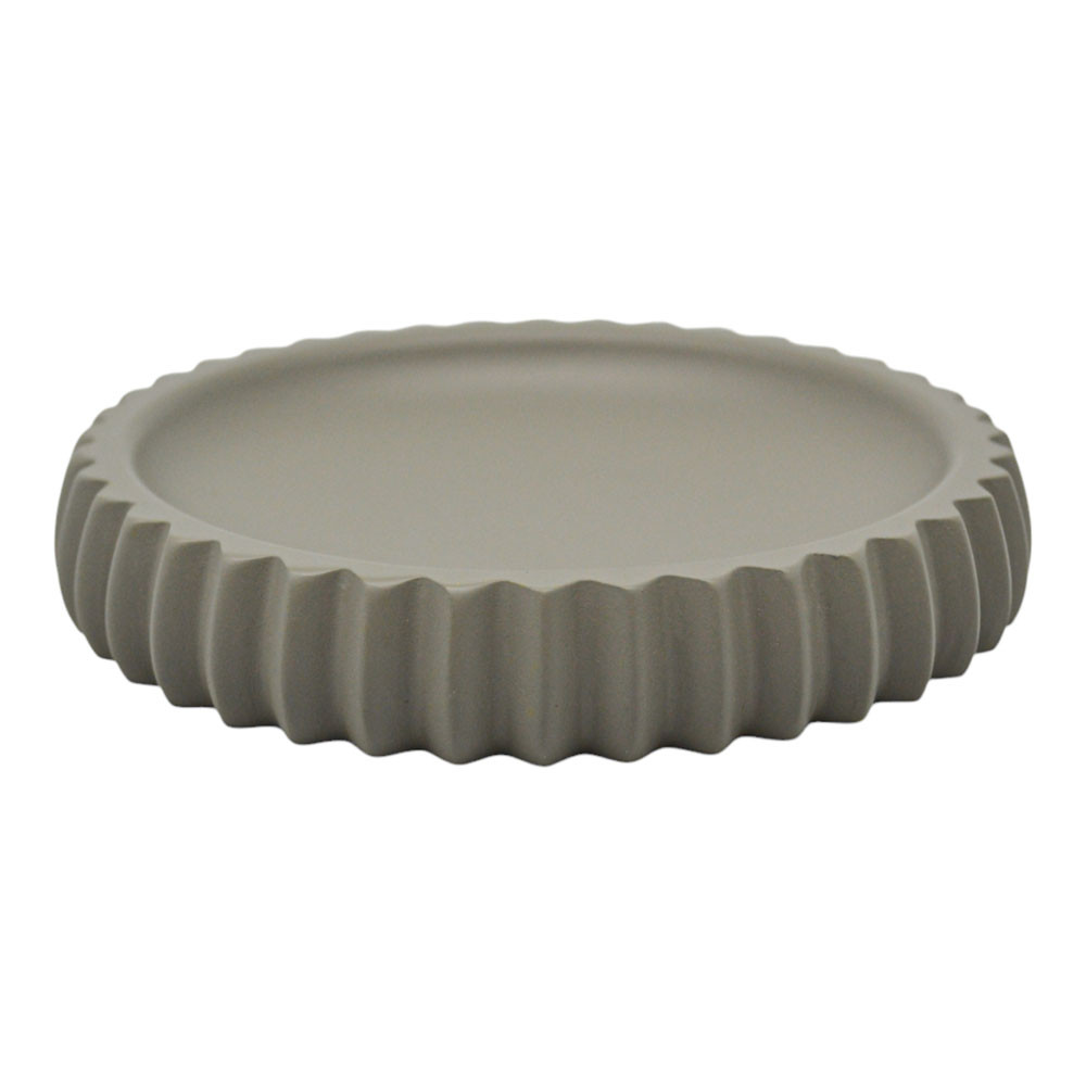 Θήκη Για Σαπούνι Πολυεστερική Με Ρίγες Μπεζ Ματ 11,1x2c