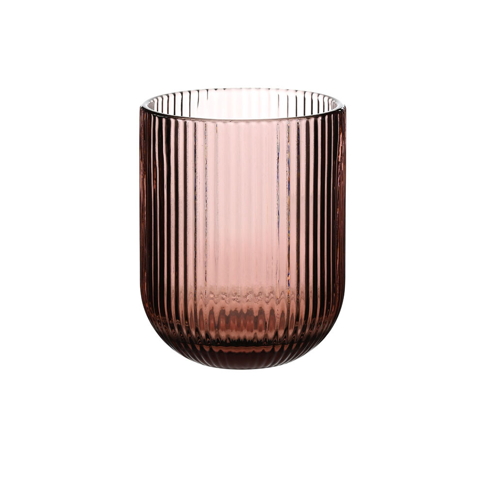 Ποτήρι Ουίσκι Ανάγλυφο Γυάλινο 260ml Σετ 6Τμχ. Μωβ