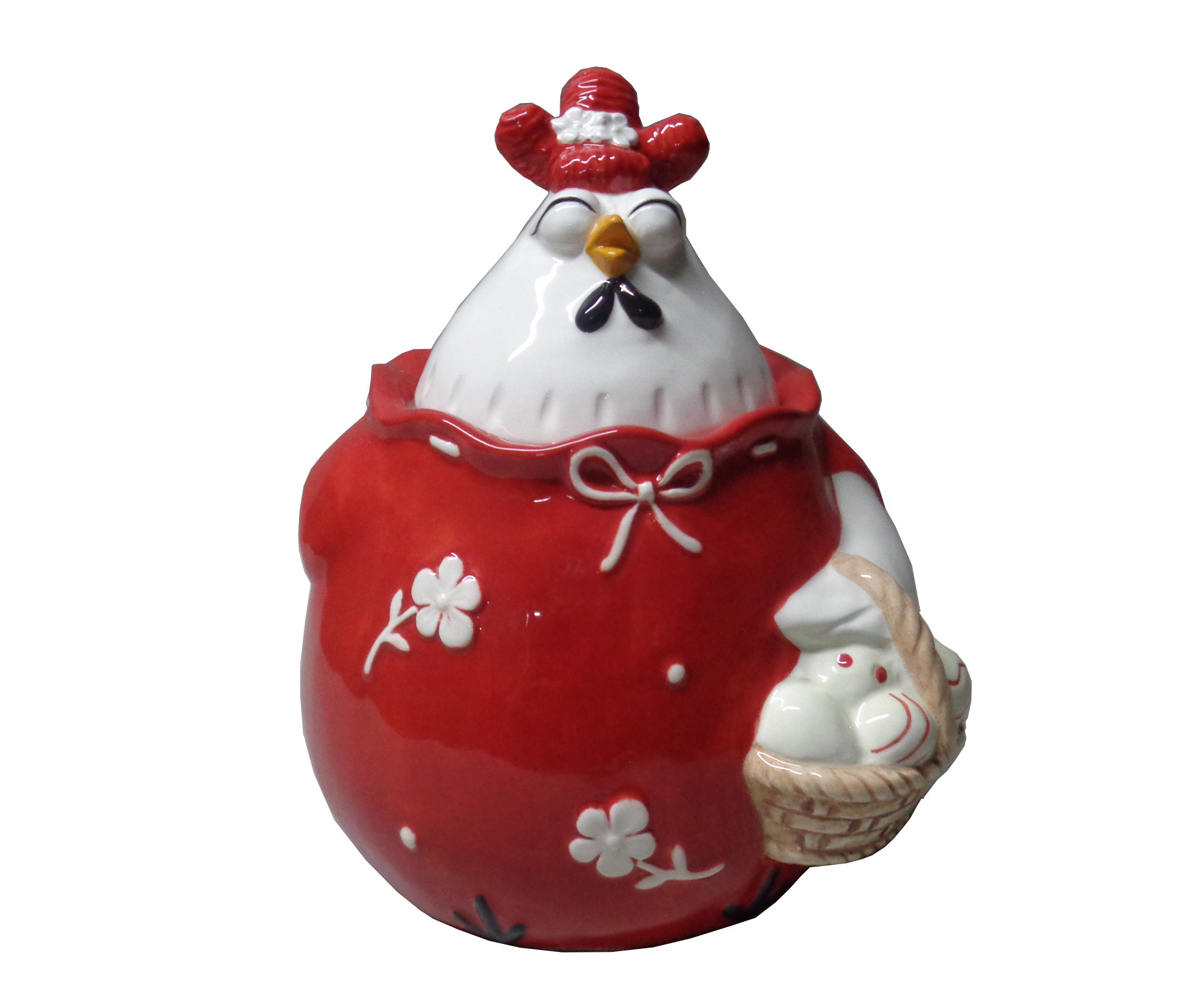 MARVA HOME Πασχαλινή Μπισκοτιέρα Κεραμική Rouge Poule 21cm