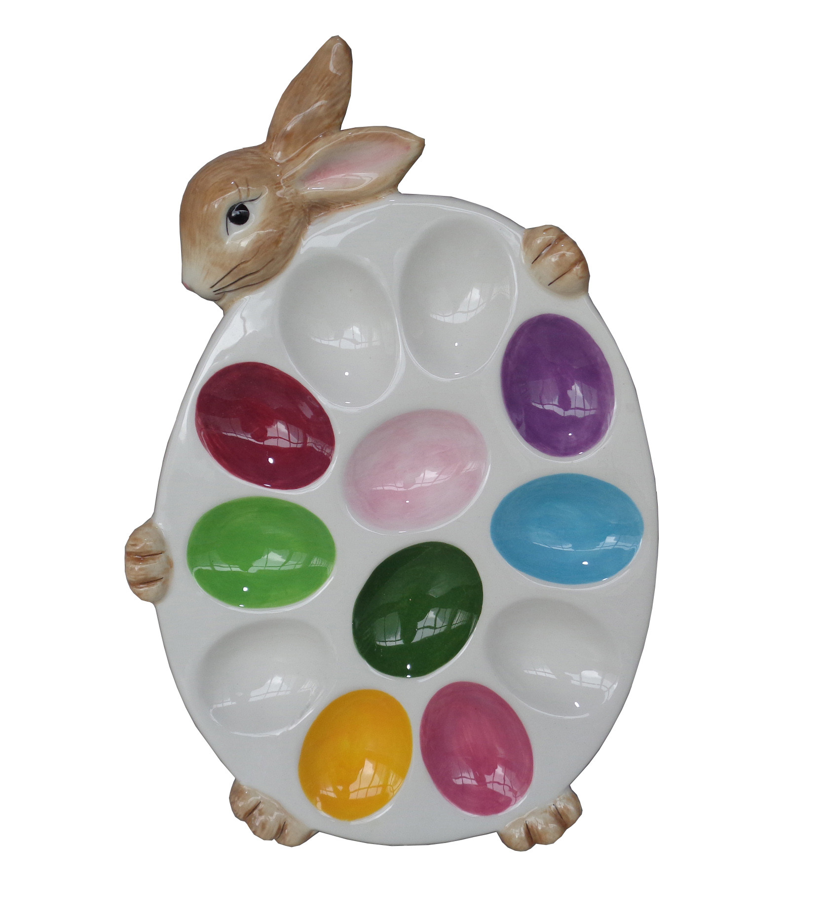 MARVA HOME Πασχαλινή Κεραμική Αυγοθήκη Colour Rabbit 12 θέσεων