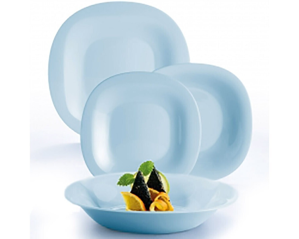 Luminarc Σερβίτσιο Φαγητού Γυάλινο Carine Σετ 18Τμχ. Light Blue