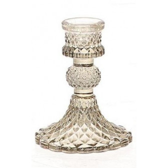 Arti Casa Κηροπήγιο Γυάλινο Μονόκερο Ανάγλυφο Grey 10cm Arti Casa Κηροπήγιο Γυάλινο Μονόκερο Ανάγλυφο Grey 10cm