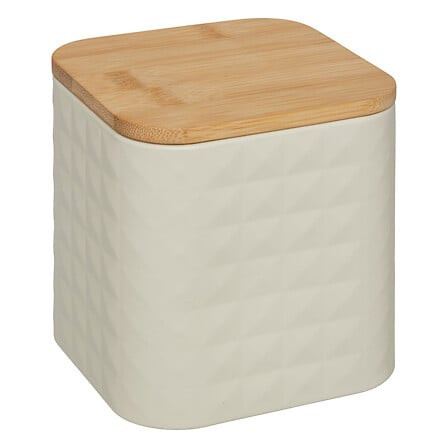 5FIVE SIMPLY SMART 5Five Μεταλλικό Κουτί Αποθήκευσης Sensia Beige Με Bamboo Καπάκι 12,6cm