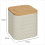 5Five Μεταλλικό Κουτί Αποθήκευσης Sensia Beige Με Bamboo Καπάκι 12,6cm