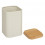 5Five Μεταλλικό Κουτί Αποθήκευσης Sensia Beige Με Bamboo Καπάκι 13cm