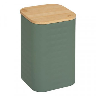 5Five Μεταλλικό Κουτί Αποθήκευσης Sensia Green Με Bamboo Καπάκι 19cm