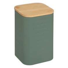 5Five Μεταλλικό Κουτί Αποθήκευσης Sensia Green Με Bamboo Καπάκι 19cm